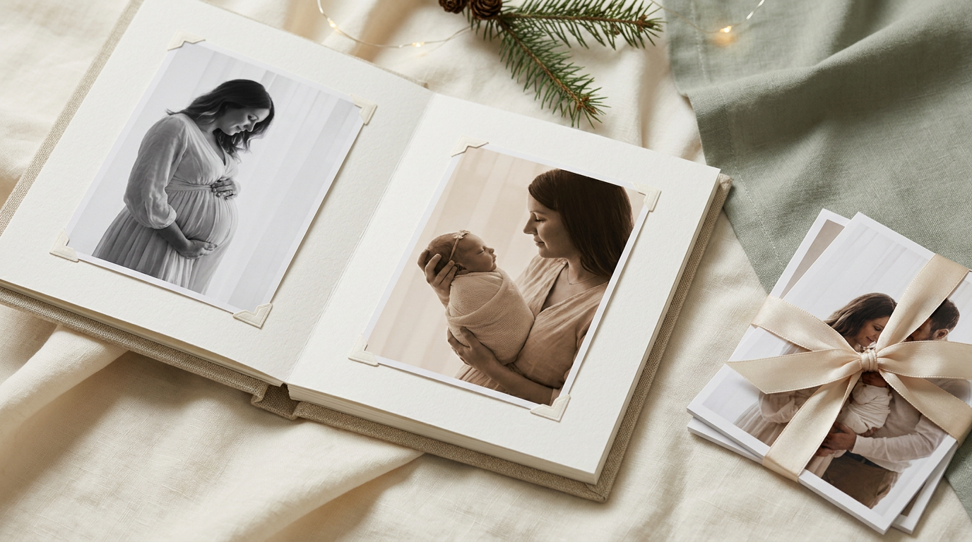 Souvenirs de maternité en photographies — illustration